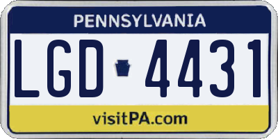 PA license plate LGD4431