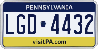 PA license plate LGD4432