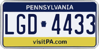 PA license plate LGD4433