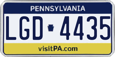 PA license plate LGD4435