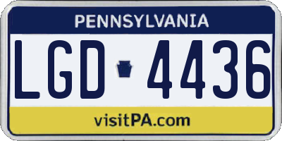 PA license plate LGD4436