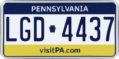 PA license plate LGD4437
