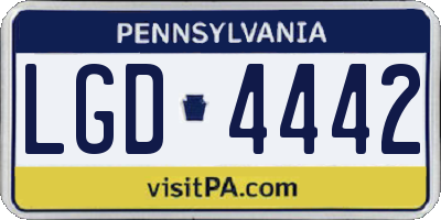 PA license plate LGD4442