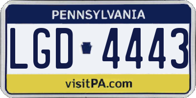 PA license plate LGD4443
