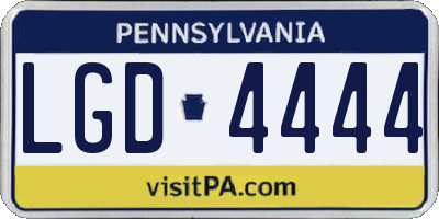 PA license plate LGD4444