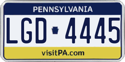 PA license plate LGD4445