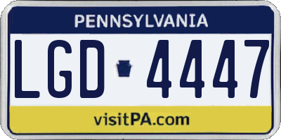 PA license plate LGD4447