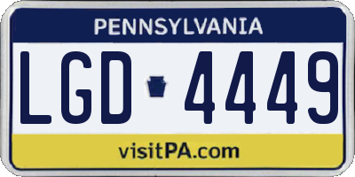 PA license plate LGD4449