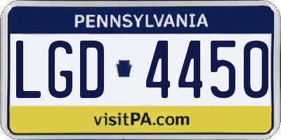 PA license plate LGD4450