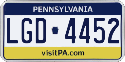 PA license plate LGD4452