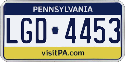 PA license plate LGD4453