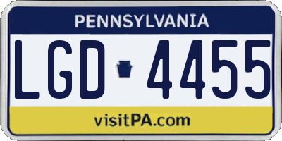 PA license plate LGD4455