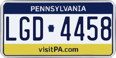 PA license plate LGD4458