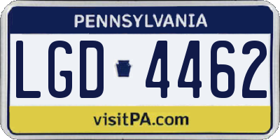 PA license plate LGD4462