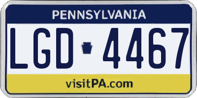 PA license plate LGD4467