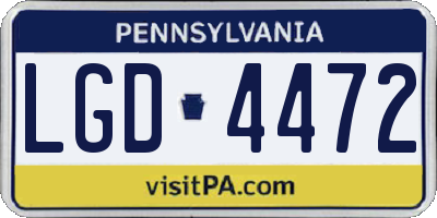 PA license plate LGD4472