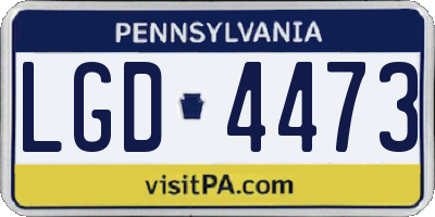 PA license plate LGD4473