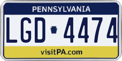 PA license plate LGD4474