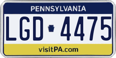 PA license plate LGD4475