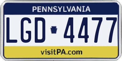 PA license plate LGD4477