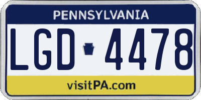 PA license plate LGD4478