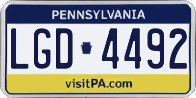 PA license plate LGD4492
