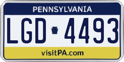PA license plate LGD4493