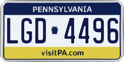 PA license plate LGD4496