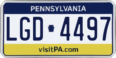 PA license plate LGD4497