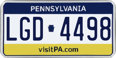 PA license plate LGD4498