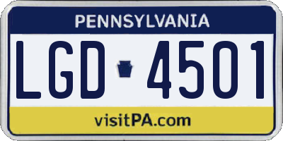 PA license plate LGD4501