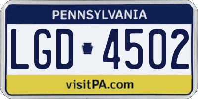 PA license plate LGD4502