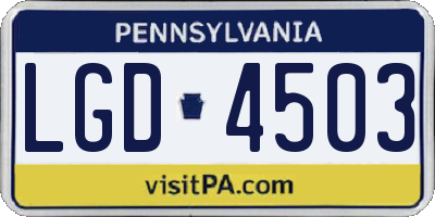 PA license plate LGD4503