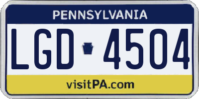 PA license plate LGD4504