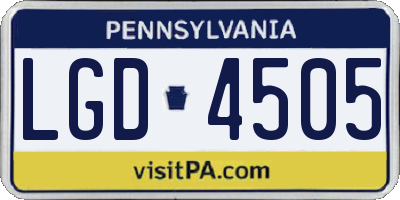 PA license plate LGD4505