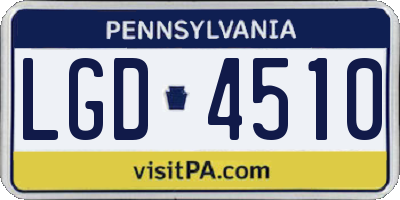PA license plate LGD4510