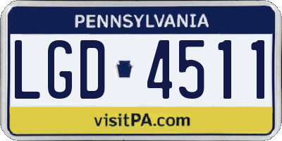PA license plate LGD4511