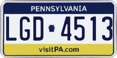 PA license plate LGD4513