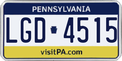 PA license plate LGD4515