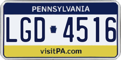 PA license plate LGD4516