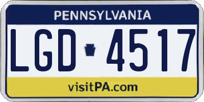 PA license plate LGD4517