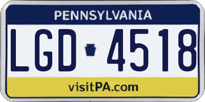 PA license plate LGD4518