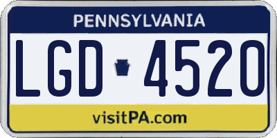 PA license plate LGD4520