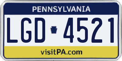 PA license plate LGD4521