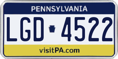PA license plate LGD4522