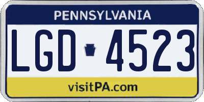 PA license plate LGD4523