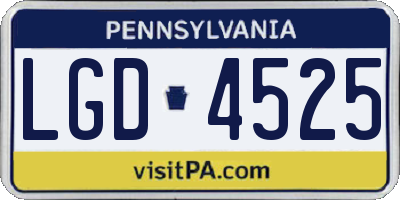 PA license plate LGD4525