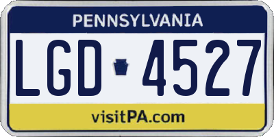 PA license plate LGD4527