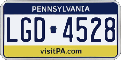 PA license plate LGD4528