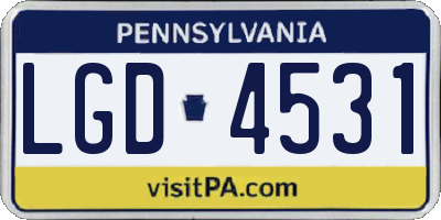 PA license plate LGD4531
